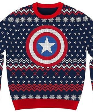 Captain America Marvel Comics Holiday Christmas Jumper