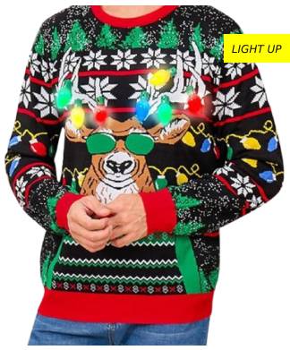 Goodstoworld Unisex Light Up Funny Christmas Jumper