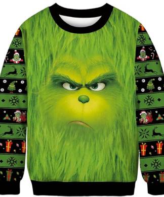 Grinch Green Printed Christmas Jumper