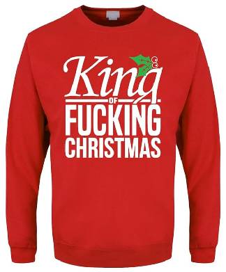 Grindstore Men's King of Fucking Christmas Jumper