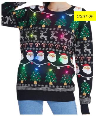 Idgreatim LED Light Up Knitted Christmas Jumper