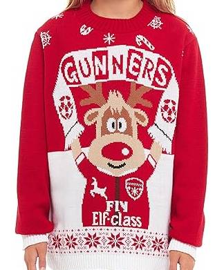 Kids Arsenal Gunners Football Christmas Jumper