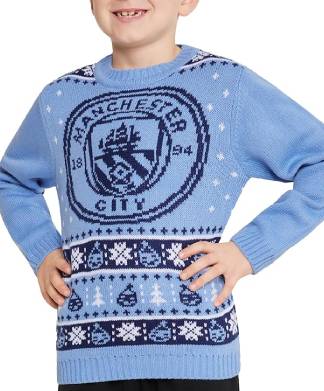 Kids Man City Christmas Jumper