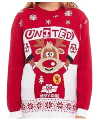 Kids Man United Football Christmas Jumper