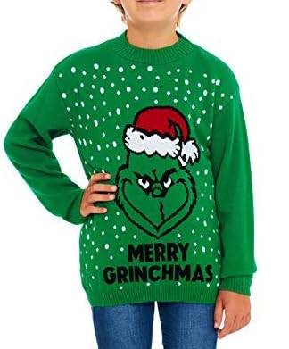 Kids Merry Grinchmas Green Jumper