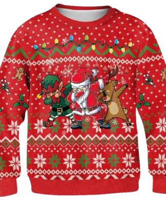 Kids Red Christmas Dab Jumper