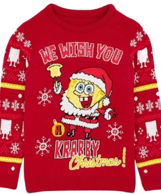 Kids Red SpongeBob SquarePants Christmas Jumper