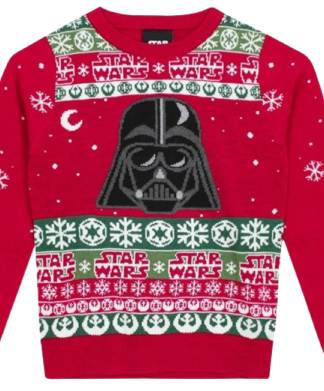 Kids Red Star Wars Vader Christmas Jumper