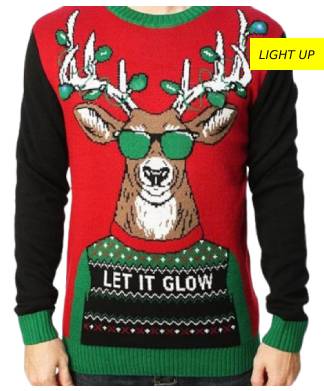 Light Up Motion Activated Let It Glow Christmas Jumper