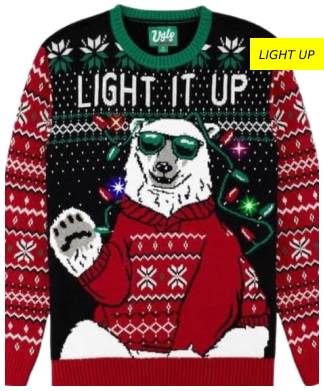 Light Up Motion Activated Light It Up Christmas Jumper