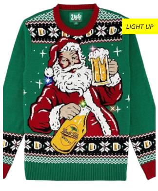 Light Up Ugly Christmas Beer Jumper