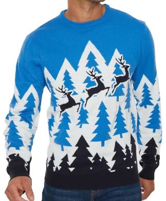 Mens Classy Blue Reindeer Jumper