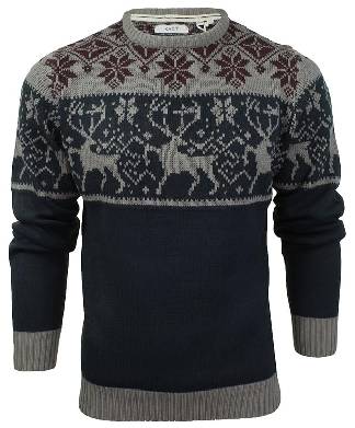 Navy Nordic Fairisle Crew Neck Christmas Jumper