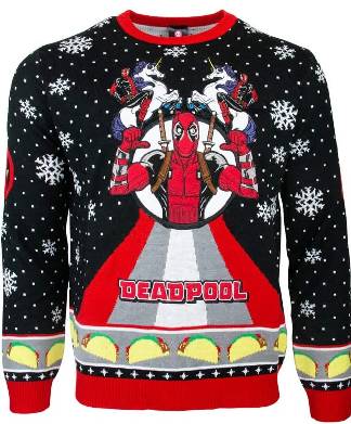 Official Unisex Deadpool Unicorn Christmas Jumpers