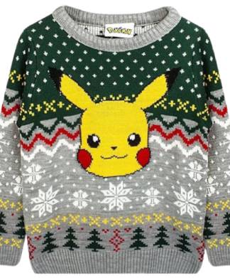 Pokemon Kids Pikachu Knitted Christmas Jumper