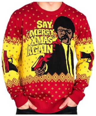 Pulp Fiction Say Merry Xmas Again Ugly Christmas Jumper