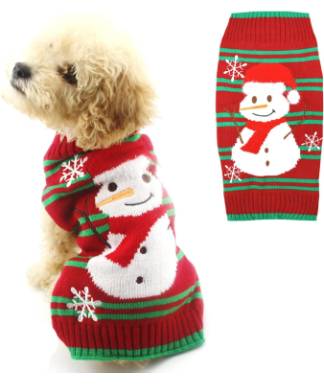 Red Green Snowman Dog Christmas Jumper