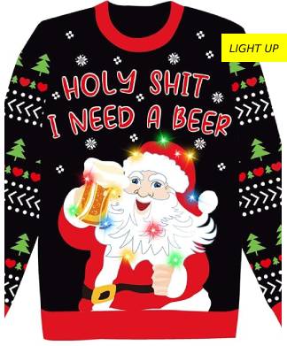 Sukabala LED Light Up Funny Christmas Party Jumper