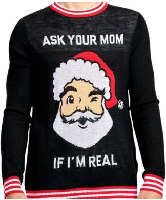 Tipsy Elves Ask Your Mom If I'm Real Christmas Jumper