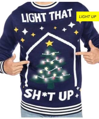 Tipsy Elves LED Light Up Light That Sh*t Up Jumper