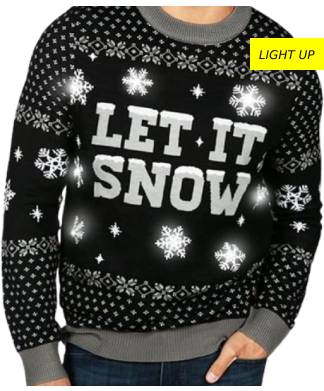 Tipsy Elves Light Up Let It Snow Christmas Jumper