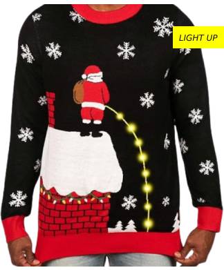 Tipsy Elves Ultra Bright Light Up Peeing Santa Jumper