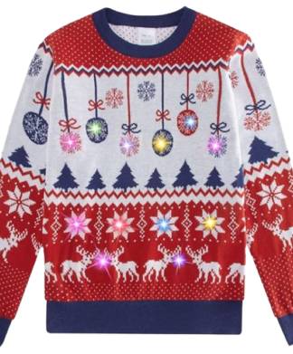 UNICOMIDEA Kids LED Light Up Red Blue Knitted Jumper