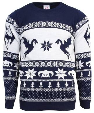 Unisex Classy Navy Skyrim Christmas Jumper