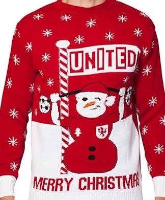 Unisex Man Utd Snow Man Christmas Jumper