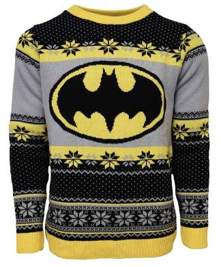 Unisex Official DC Comics Batman Knitted Christmas Jumper