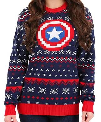 Womens Marvel: Captain America Ugly Christmas Jumper