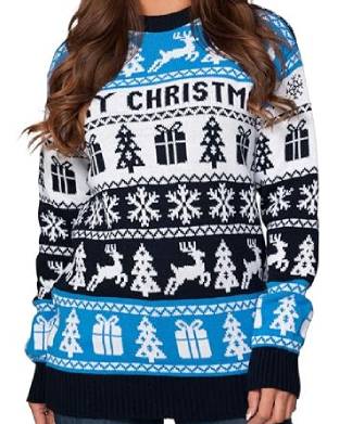 Womens Nordic Blue White Christmas Jumper