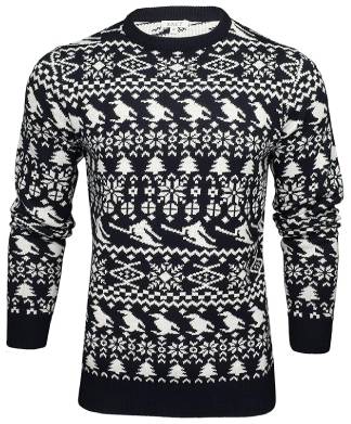 Xact Men's Nordic 'Reindeer' Navy Ecru