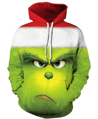 Christmas Grinch Light Weight Hoodie