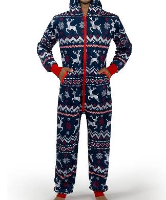 Christmas Hooded Jumpsuit PJs