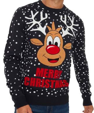 Classy Cartoon Reindeer Merry Christmas Jumper