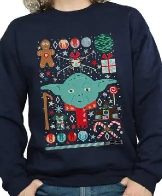 Cult Star Wars Men's Yoda Christmas Jumper