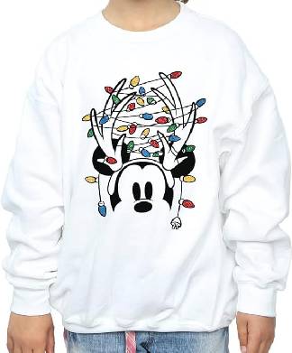 Disney Girls Mickey Mouse Christmas Head Lights Jumper