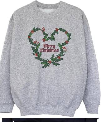 Disney Girls Mickey Mouse Merry Christmas Holly Jumper