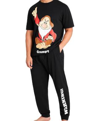 Disney Grumpy Warning Black PJs