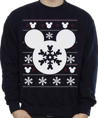 Disney Men's Mickey Mouse Christmas Silhouette Jumper