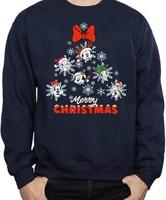 Disney Men's Mickey Mouse and Friends Christmas Tree Jumper