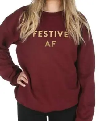 Festive AF Gold Christmas Jumper