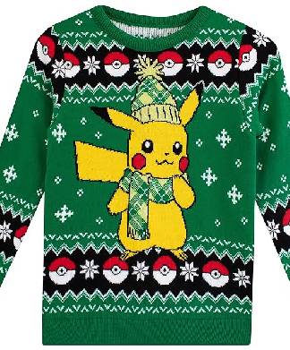 Green Pokemon Pikachu Xmas Jumper