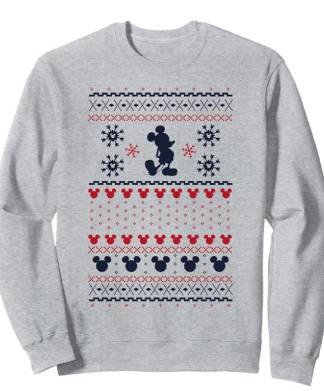 Grey Disney Mickey Mouse Christmas Sweatshirt