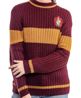 Gryffindor Quidditch Uniform Rib Stitch Knitted Crew Neck Jumper