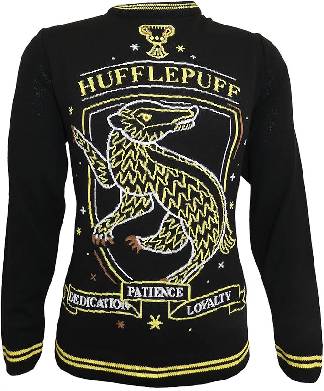 Harry Potter Black Unisex Hufflepuff Knitted Jumper