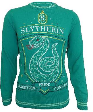 Harry Potter Unisex Slytherin Crest Christmas Jumper