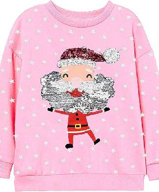 Kids 1-7Y Pink Santa Christmas Jumper