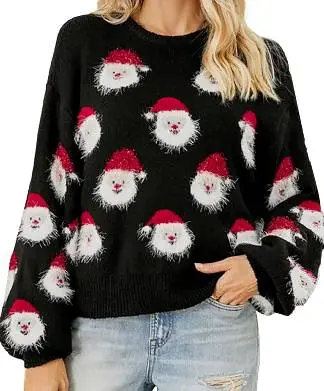 Lots of Santas Black Christmas Jumper